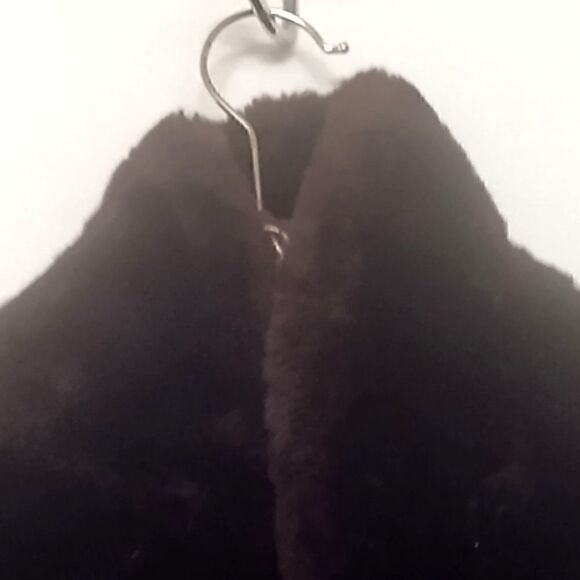 FUR GORGEOUS! SWING COAT VINTAGE Heavy PLUSH Open  CHOCOLATE BROWN M/L - Picture 13 of 15